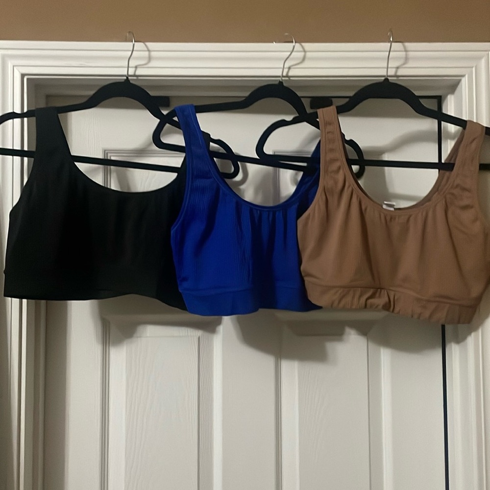 NWT THREE Bralettes. Size A (1X)